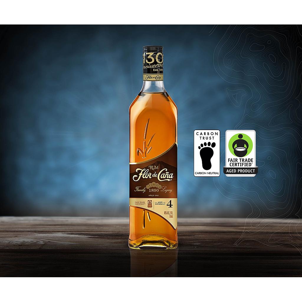 Flor de Caña 4 años Oro 1L